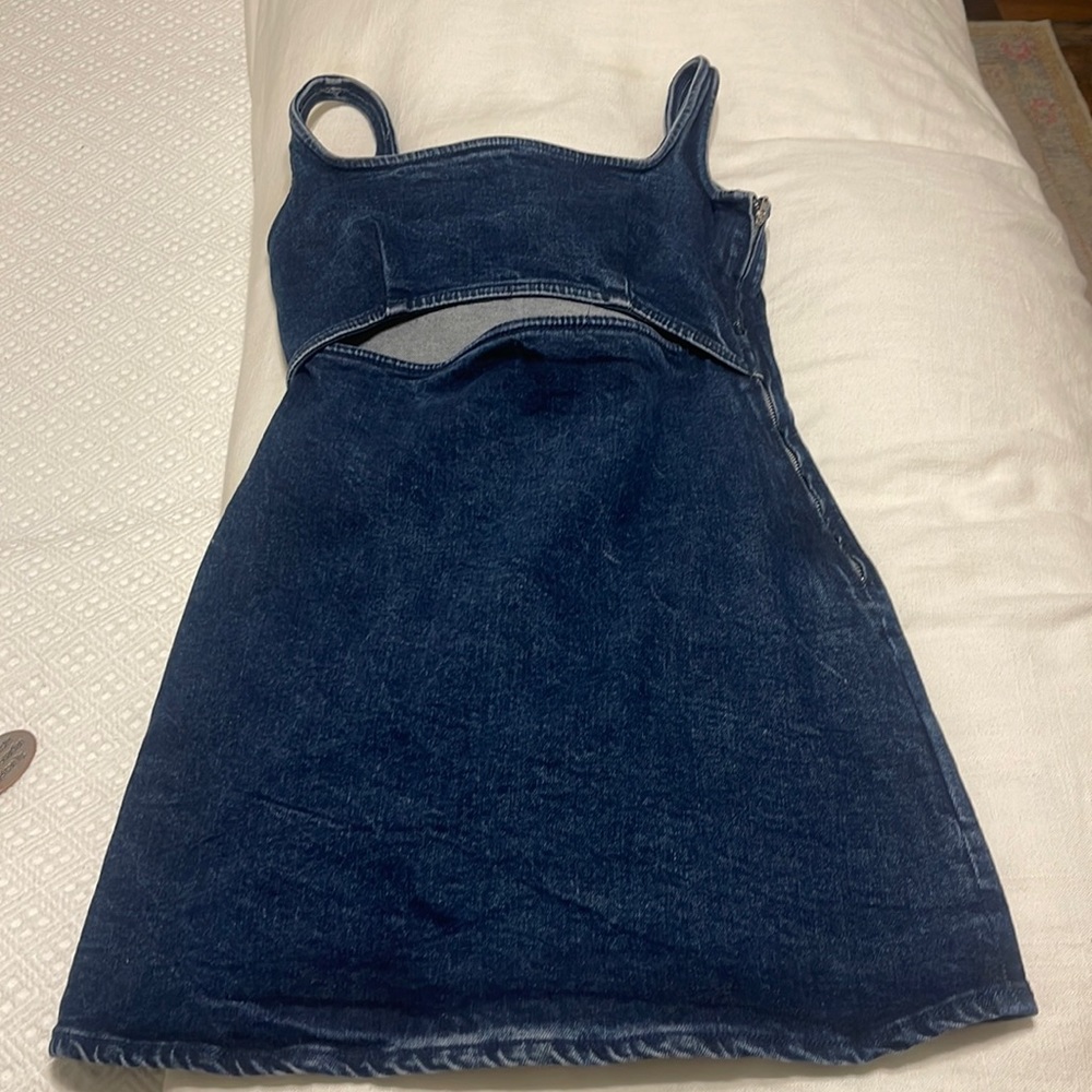 Denim zara cut out dress NWT